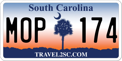 SC license plate MOP174
