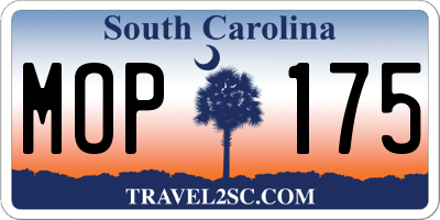 SC license plate MOP175
