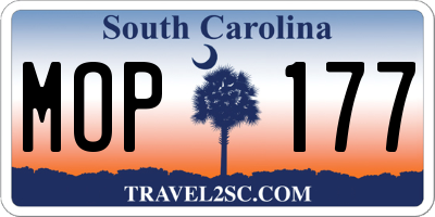 SC license plate MOP177