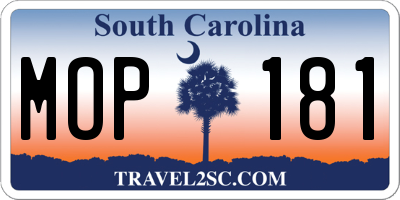 SC license plate MOP181