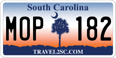 SC license plate MOP182