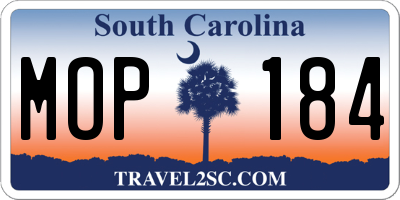 SC license plate MOP184
