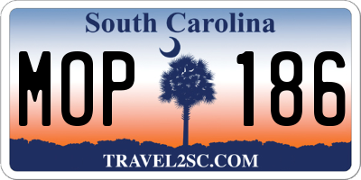 SC license plate MOP186
