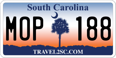 SC license plate MOP188