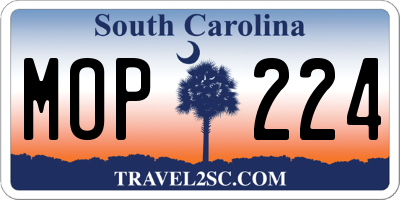 SC license plate MOP224
