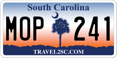 SC license plate MOP241