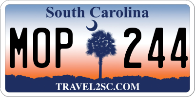 SC license plate MOP244