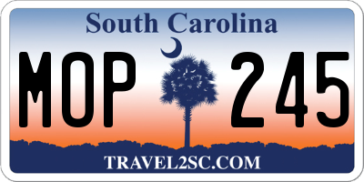 SC license plate MOP245