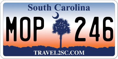 SC license plate MOP246