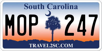 SC license plate MOP247