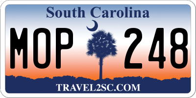 SC license plate MOP248