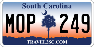 SC license plate MOP249