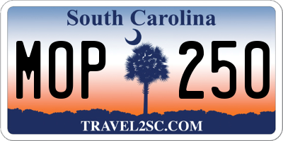 SC license plate MOP250
