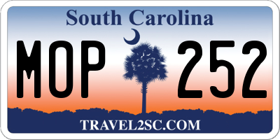 SC license plate MOP252