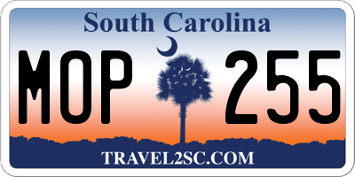 SC license plate MOP255