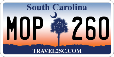 SC license plate MOP260