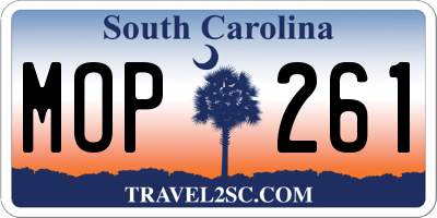 SC license plate MOP261