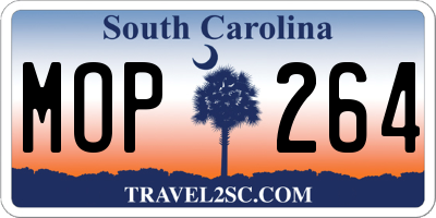 SC license plate MOP264
