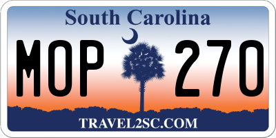 SC license plate MOP270