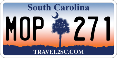 SC license plate MOP271