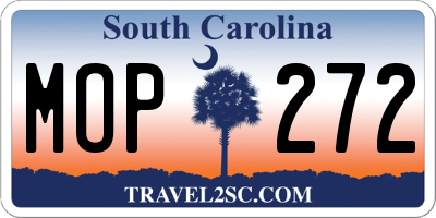 SC license plate MOP272