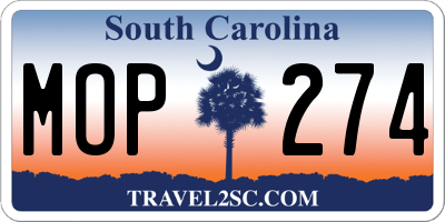 SC license plate MOP274
