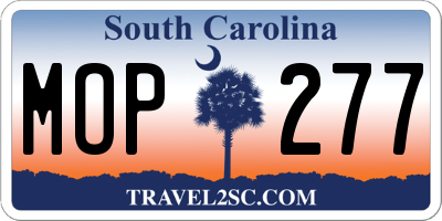 SC license plate MOP277