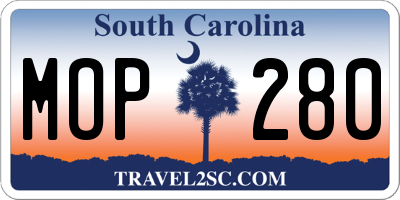 SC license plate MOP280