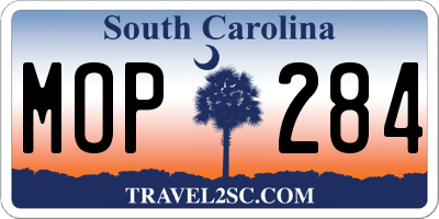 SC license plate MOP284