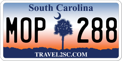 SC license plate MOP288