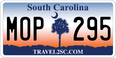 SC license plate MOP295