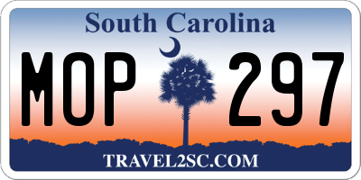 SC license plate MOP297