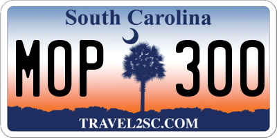 SC license plate MOP300