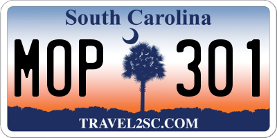 SC license plate MOP301