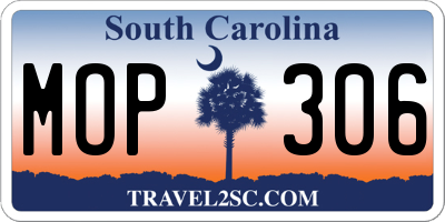 SC license plate MOP306