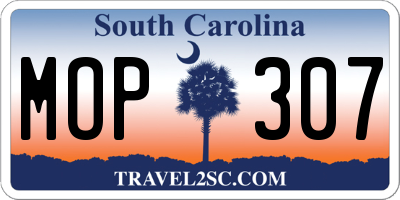 SC license plate MOP307