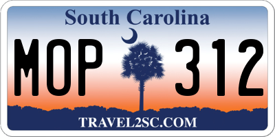 SC license plate MOP312