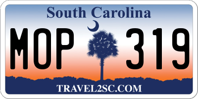 SC license plate MOP319