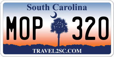 SC license plate MOP320