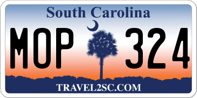 SC license plate MOP324