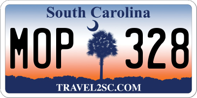 SC license plate MOP328