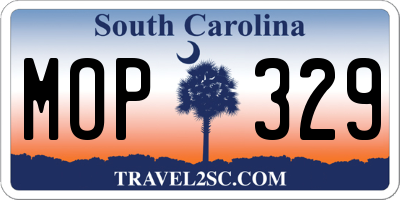 SC license plate MOP329