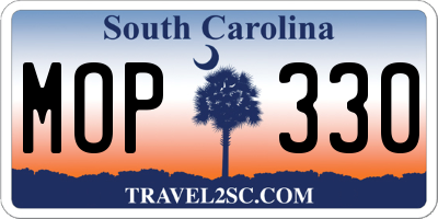 SC license plate MOP330