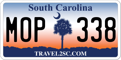 SC license plate MOP338