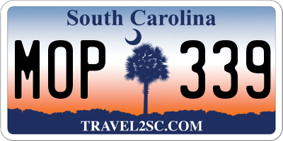 SC license plate MOP339