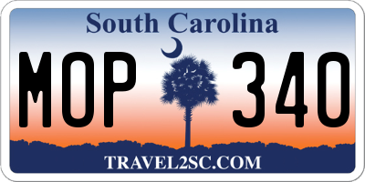SC license plate MOP340