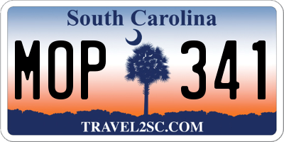 SC license plate MOP341