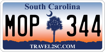 SC license plate MOP344