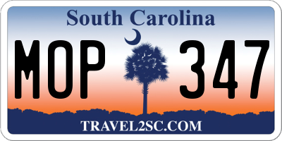 SC license plate MOP347