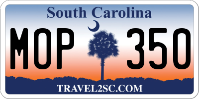 SC license plate MOP350